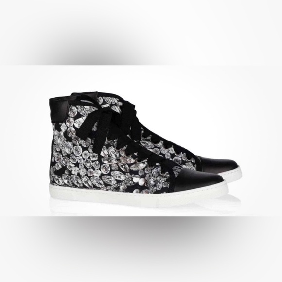 Lanvin Shoes - Lanvin Paris "Jewels" Diamond Print High Top Sneakers - Size 39